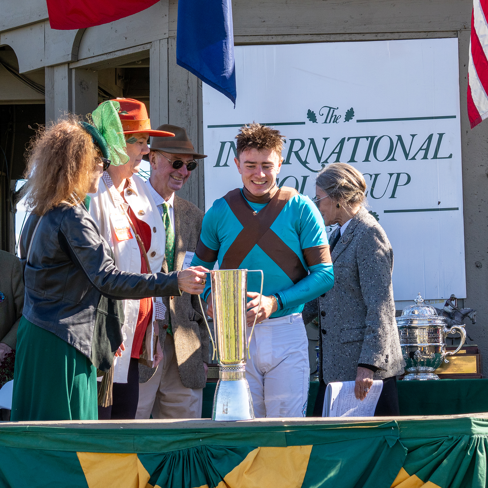 Accepting trophy at International Gold Cup 2026