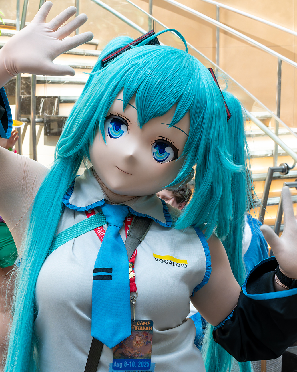 Blue-haired masked girl